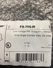 Passive Infared Sensor FS-705-W 24VDC Low Volt PIR Occupancy Sensor