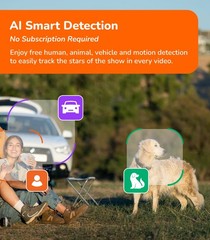 2.5K Indoor Outdoor Battery Camera, Dual-Band WiFi, Free AI Human & Pet Detec…
