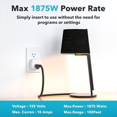 Energy Efficient 3-Outlet Remote Control Plug – 100FT RF Signal Included