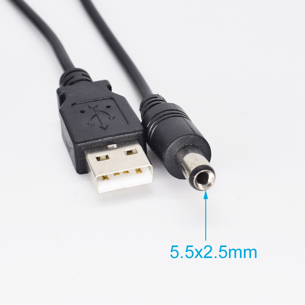 10pcs 2M/6.6ft USB 2.0 Male to 5.5×2.5mm Male Charger Cable DC Power Cable