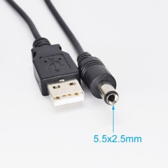 10pcs 2M/6.6ft USB 2.0 Male to 5.5×2.5mm Male Charger Cable DC Power Cable