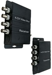 4 Channel Video Multiplexer BNC Head Iron Shell, Single Core Coaxial Cable DC12V