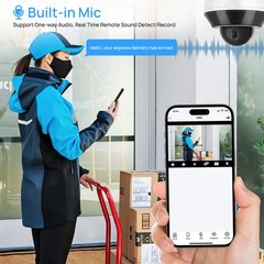 VIKYLIN 3×Optical Zoom IR30M Mini Dome 6MP PTZ IP CAMERA POE MIC Outdoor CCTV US