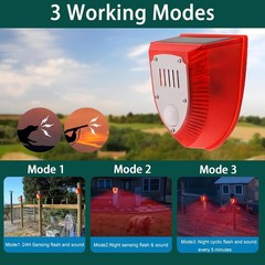 6Pack Solar Alarm LED Light Strobe Wireless Motion Sensor Detector Warning Lamp
