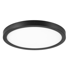 Maxxima 12 in. LED Flush Mount Ceiling Light, 2200 Lumens, 5 12 Inch, Black