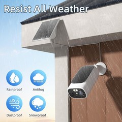 2K solar security camera outdoor camera wireless 2.4GHz/5G Dual-Band WiFi