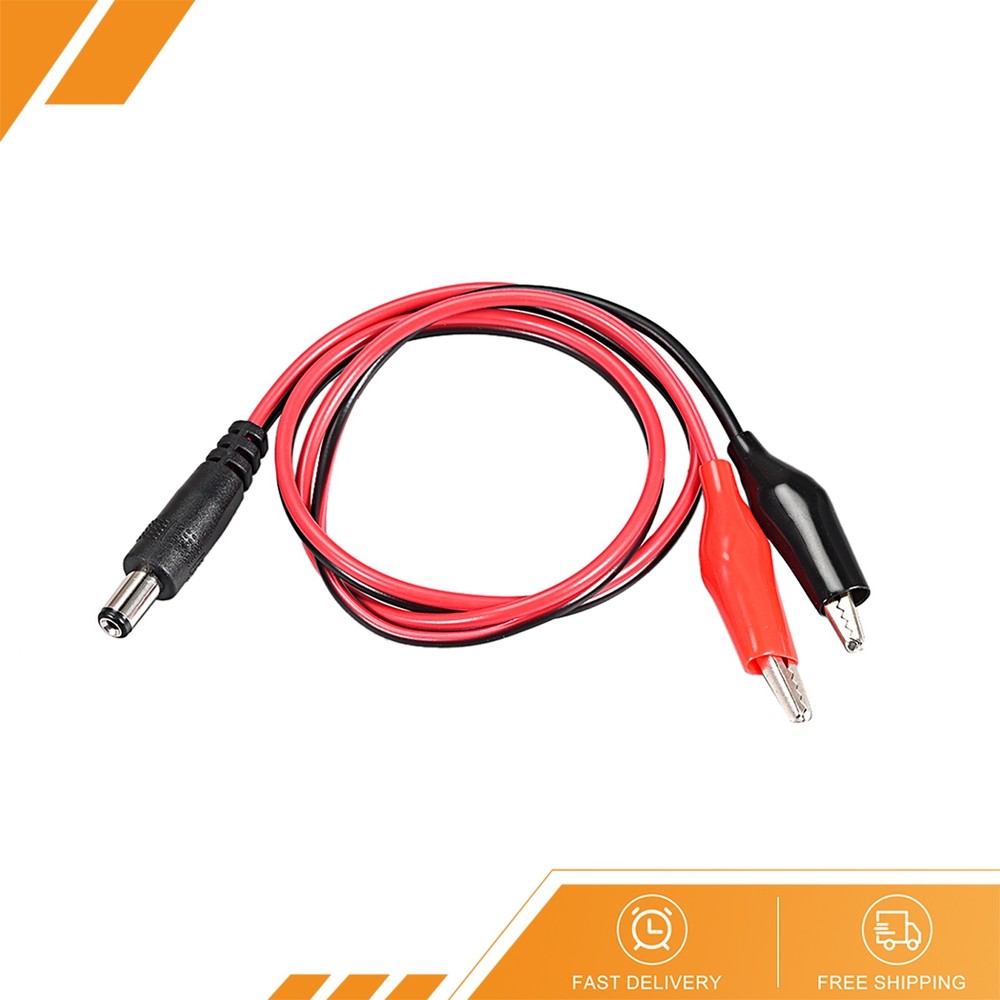 2.1×5.5 mm 12V DC Male Jack to Alligator Clip Power Cable Connectors 54cm