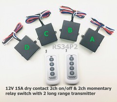 12v 4ch dry contact 2ch on/off 2ch momentary 2 long range remote switch RS34P2