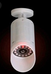 1 Fake Security CCTV Camera Dummy Camera White w/ Flashing Red LED Light