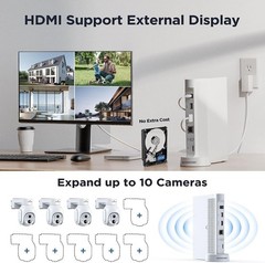 4MP PTZ Solar Powered Wireless Security Camera System 2K Wifi Outdoor 10CH+500GB