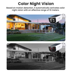 Wansview 2K Solar Security Camera Color Night Vision Outdoor Cam Wireless WiFi