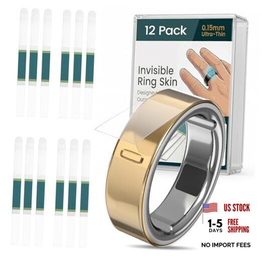 12 Pack Ultra-Thin Clear Protector for Oura Ring Gen 4/4 S for 5/6/7/8