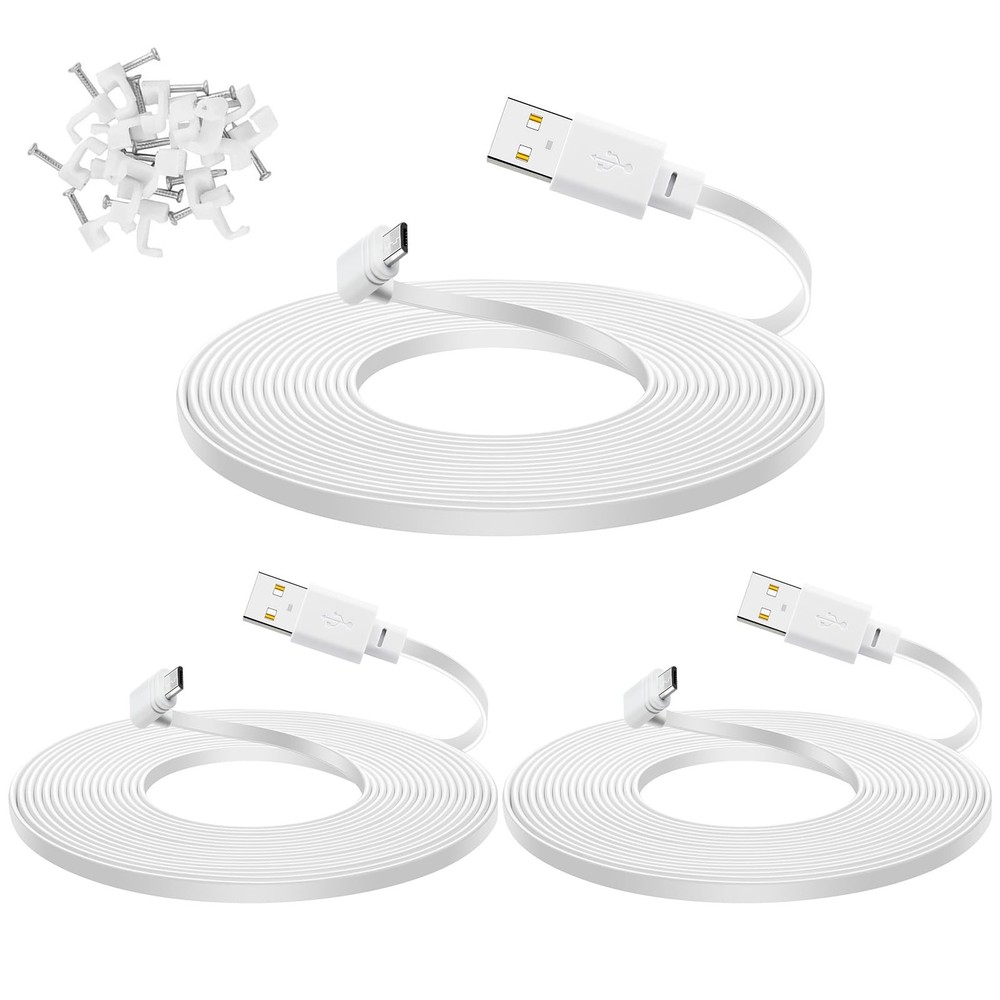 YEAOI 3-Pack 10 ft Cable for WYZE Cam Pan V3 Camera, Outdoor 10 ft, White