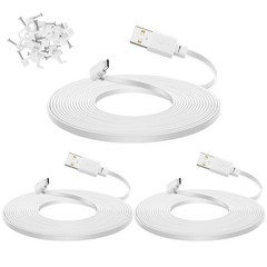 YEAOI 3-Pack 10 ft Cable for WYZE Cam Pan V3 Camera, Outdoor 10 ft, White