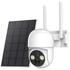 Solar Battery Powered WiFi Outdoor Pan/Tilt Home Security Camera System Wireless