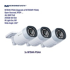 3 Microseven 4K/ 8MP HD 3840×2160 [PoE] IP Camera 2 Two-Way Audio SD Slot 150°
