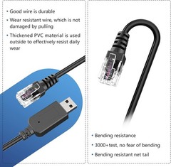 Radar Detector Cable, USB to RJ11 Plug Cable,for Uniden R1 R3 R4 R7 R8