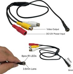 CCTV Mini Security Camera Hd 3.6mm 90degree 1000tvl 6PCS Infrared IR LEDs Nig…