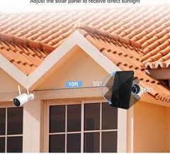 3W 5V Solar Panel for Security Camera with Micro USB Type C Port Battery Charger