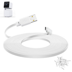 Smays 20 Ft Cable for WYZE Cam Pan V3 Camera, Flat Micro USB Extension Power Cor