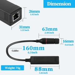 Waterproof 48V to 24V PoE Converter Output 24V 25W Max IEEE802.3 af/at PoE to…