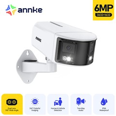 ANNKE FCD600 6MP Dual Lens 180° POE Security Camera Two-Way Audio AI Color Night