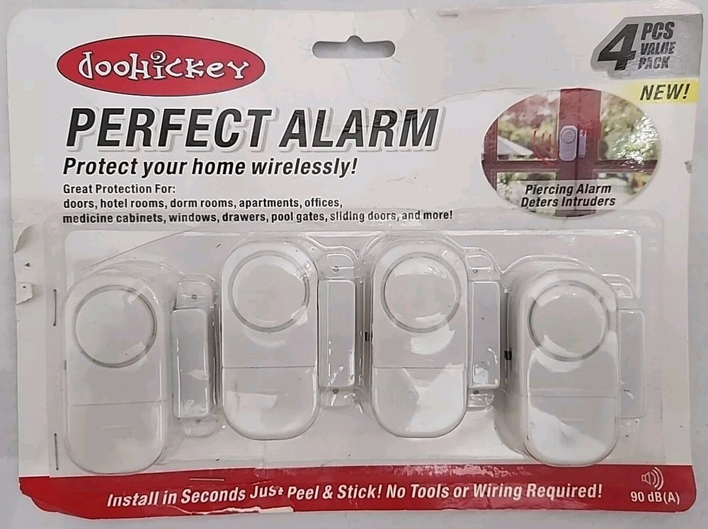 Perfect Alarm for Doors & Windows 4 pcs -90 dB- Item #PB476 Brand New In Package