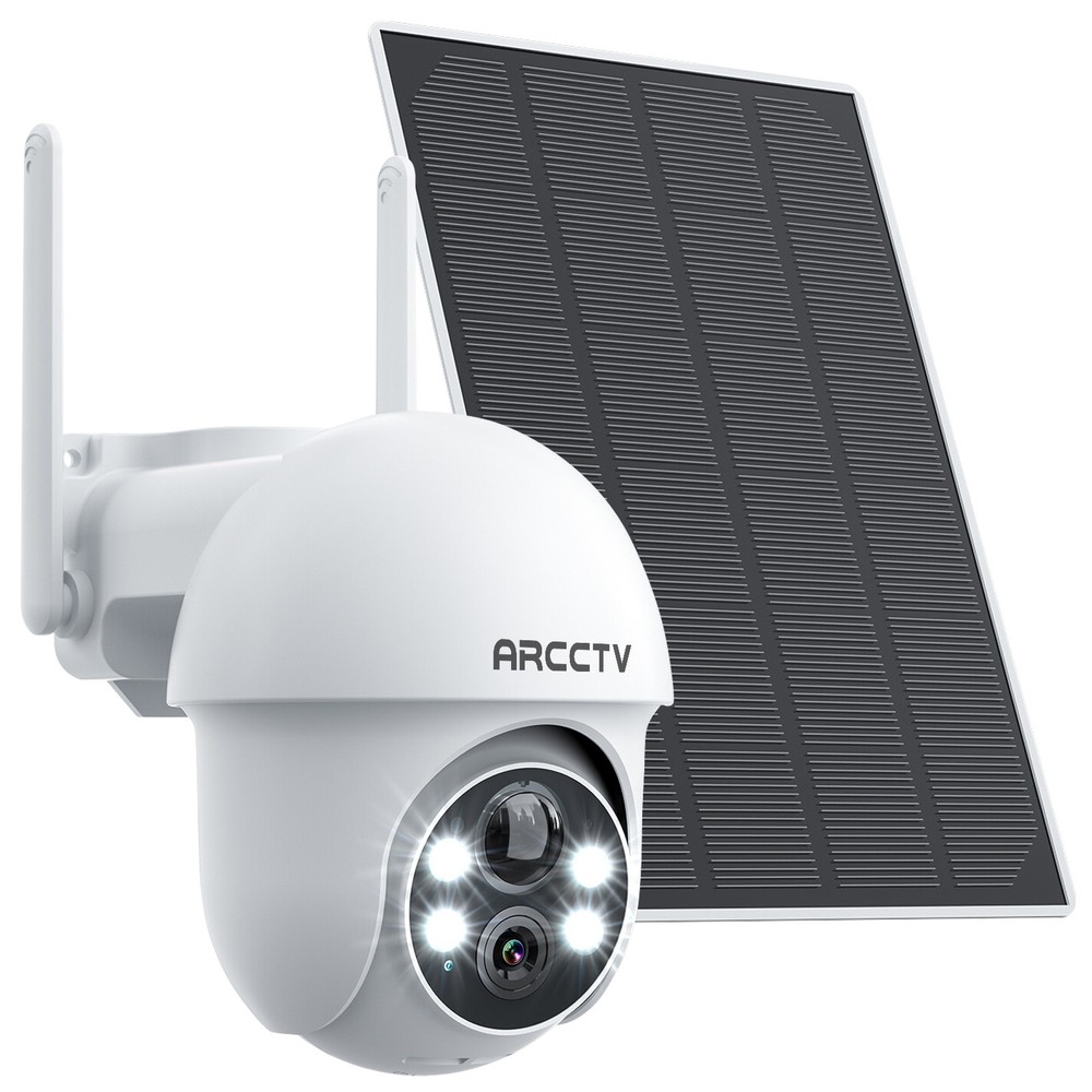 ARCCTV 4MP Wireless 5G WiFi 360°Pan-Tilt Solar Security Camera Outdoor CCTV Home