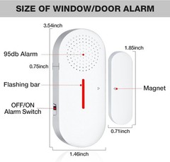Loud 95DB Door Window Alarm with Magnetic Sensor – Safe Home Essential 2 Pack