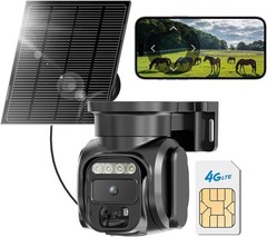 4G LTE Solar Powered Outdoor Security Camera – No WiFi Needed, 2K Night Vision