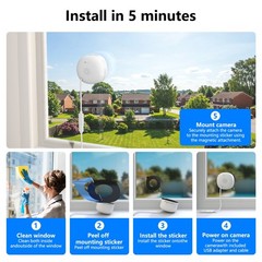 Wansview 2K Window Camera WIFI Security Camera Color Night Vision Ai Detection