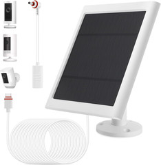 IP65 Solar Panel Outdoor for Ring Cameras (White 1P) Spotlight Cam Plus/Pro(Batt