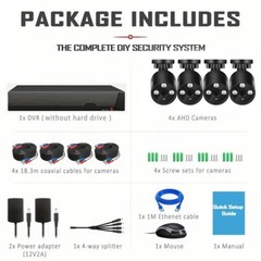 4MP 4CH DVR CCTV Security System 1080P Outdoor Camera Home Surveillance