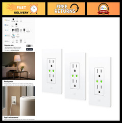 Smart WiFi Outlet 3-Pack – Voice & App Control, Power Meter, Works with Alexa, G