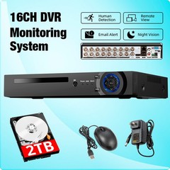 2TB Storage 6-in-1 16CH DVR Digital Recorder Compatible Multiple Security Camera