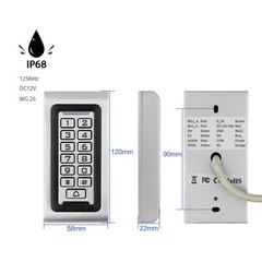 Waterproof Door Access Control IP68 Controller Metal Case RFID EM Reader Keypad