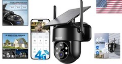 Advanced 4G LTE Solar Security Camera – HD 1080P, Night Vision, Alarm System