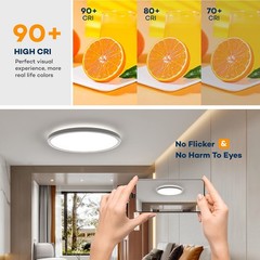 BLNAN Dimmable LED Flush Mount Ceiling Light Fixture with 12Inch 24W, White