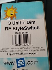 X10 3 Unit + Dim RF Style Switch Model SS13A