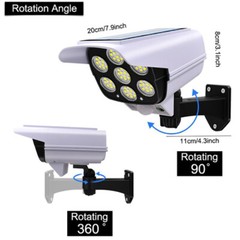 Solar Power Dummy Security Camera Fake LED Wall Light Outdoor Surveillance CCTV