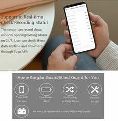 WiFi Smart Window Door Sensor Detector Home Burglar Alarm Fit For Tuya LOT