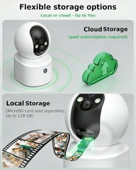 Battery Powered Indoor Camera Wireless, PTZ Pet Camera with 6000mAh Rechargea…