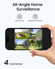 AOSU 3k Solar Wireless Outdoor Audio Security Cameras Color Night Vision 4 Cams