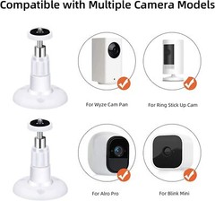 2/4pcs Universal Wall Mount Bracket for Security Camera with 1/4″Screw Connector