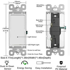 4Pack SOZULAMP Illuminated Light Switch-Esay to Install,No Neutral Wire,Single-P
