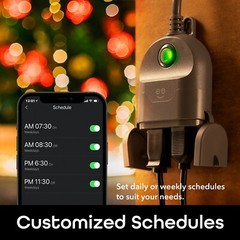 Geeni Outdoor Duo Wi-Fi Smart Plug, Weatherproof, Voice Control (2 Pack)