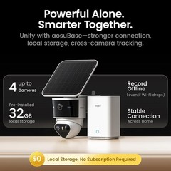 Aosu SolarCam T2 Pro 3K Wireless Solar Outdoor Security Cameras 2 Pack
