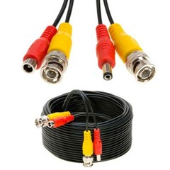 Security Camera Cable BNC CCTV Video Power DVR 10 20 30 50 75 100 FT Black Lot