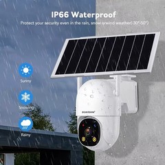 WiFi AOV Security Camera Wireless Outdoor with 8W Solar Panel, 24/7 Recording