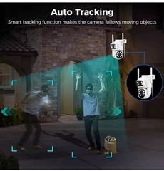 CAMCAMP Wireless Security Camera System with 10.1″ Monitor 4pcs 2K Dual Lens HDD